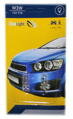 Лампа W3W (Clearlight) T10 12V (блистер 2 шт.)
