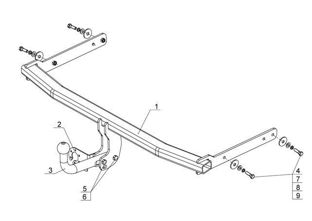 Фаркоп AvtoS для Volkswagen Jetta седан 2005-2010, Volkswagen Jetta седан 2011-...