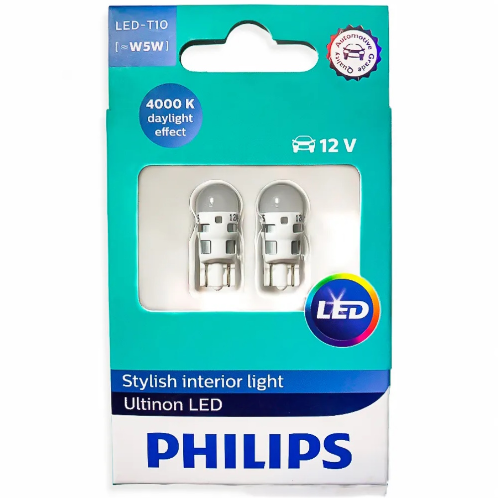 Светодиодная лампа Philips LED T10 4000K Ultinon 2шт. 11961ULW4X2 ...